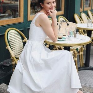 WAYF x Styled by COCO! Selene Lace Trim Stretch Cotton Midi Dress